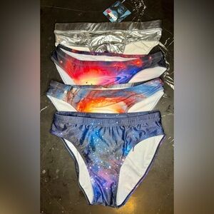 Lot of four men’s swim briefs speedos size medium outer space galactic designs‌